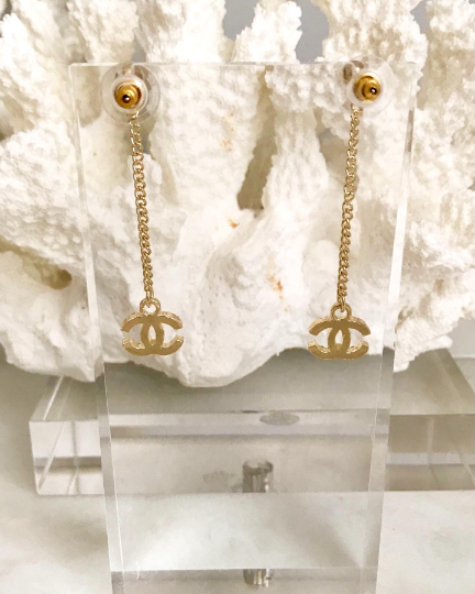 18CT Gold 925 Sterling Silver Mini Classic Crystal Drop Dangle Earrings 0.9x1.2x6cm