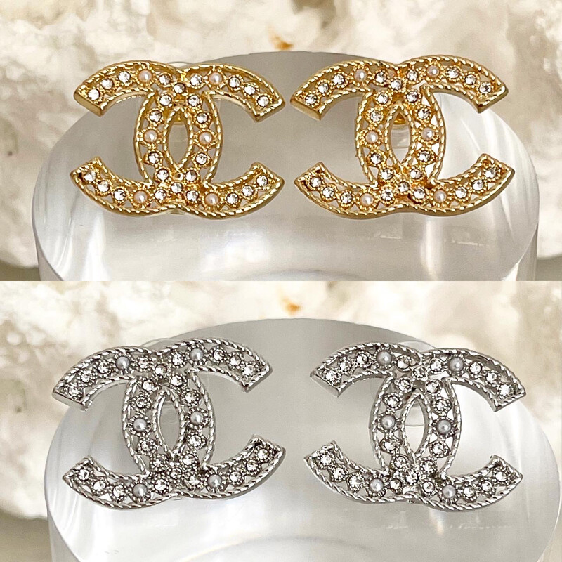 Zircons &amp; Pearls Classic Stud Earrings 1.9x2.5cm