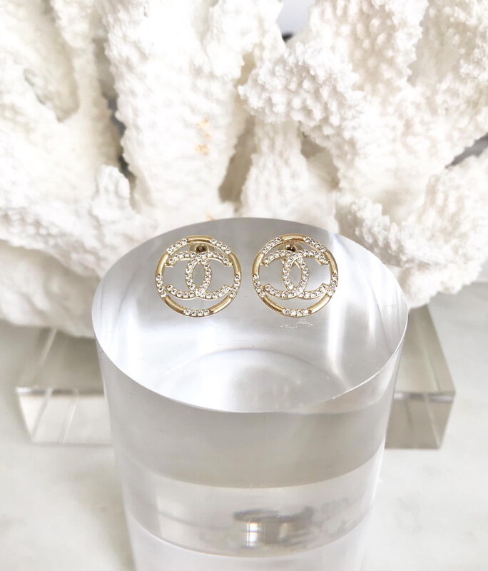 18CT Gold Plated Sterling Zirconia Round Stud Earrings 1.8x1.8cm