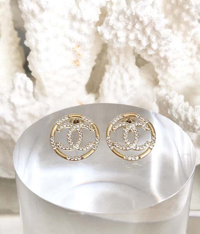 18CT Gold Plated Sterling Zirconia Round Stud Earrings 1.8x1.8cm