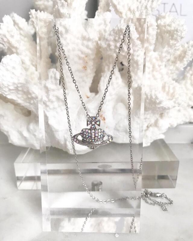 V Westwood Pendant Necklaces in Diamanté