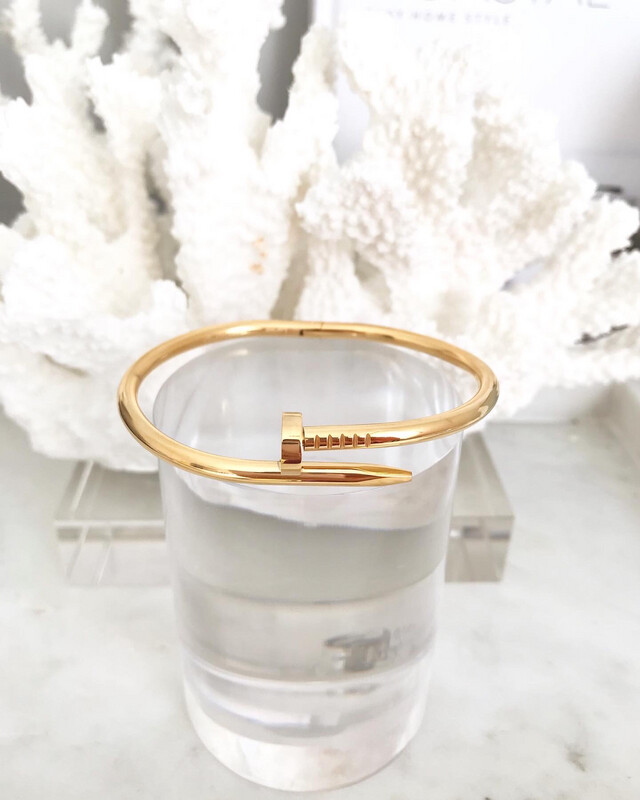 Juste Un Clou Nail Bangles in Silver or Gold