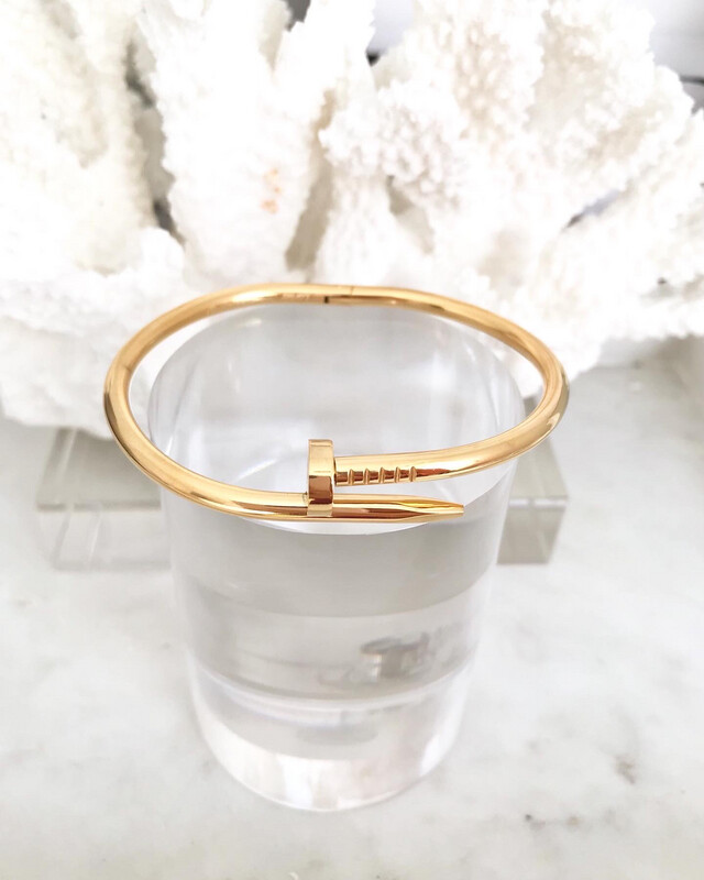 Juste Un Clou Nail Bangles in Silver or Gold