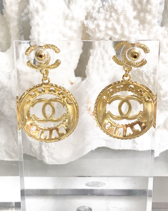 SALE Gold Plated Classic Drop Costume Earrings 2.8x2.8x4.5cm