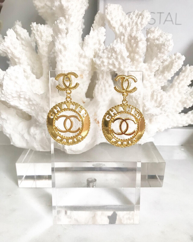 SALE Gold Plated Classic Drop Costume Earrings 2.8x2.8x4.5cm