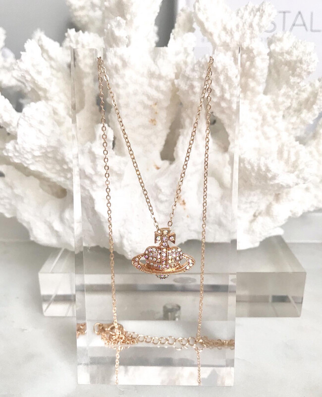Viv Westwood Pendant Necklaces in Silver Or Gold Diamanté