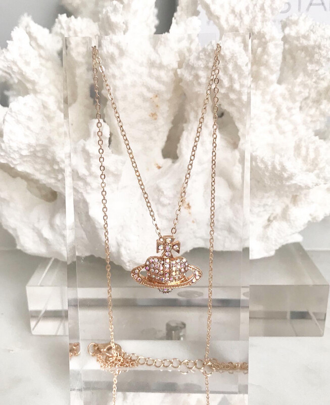 Viv Westwood Pendant Necklaces in Silver Or Gold Diamanté