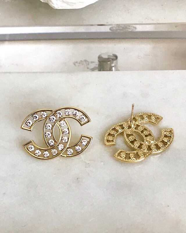 Large 18CT Gold 925 Sterling Classic Stud Earrings 1.8cmx2.5cm