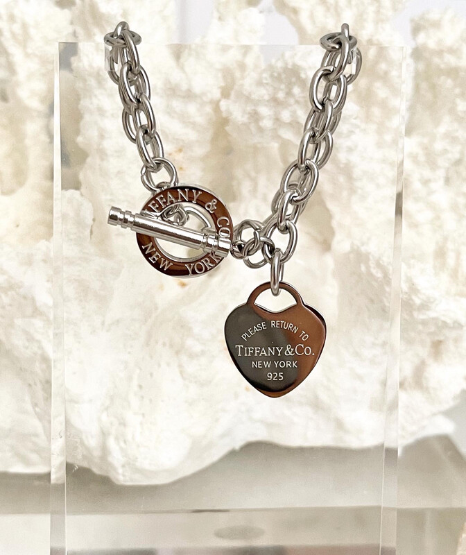 High Quality Stainless Steel Silver Return To NYC Heart Bracelet 9cm