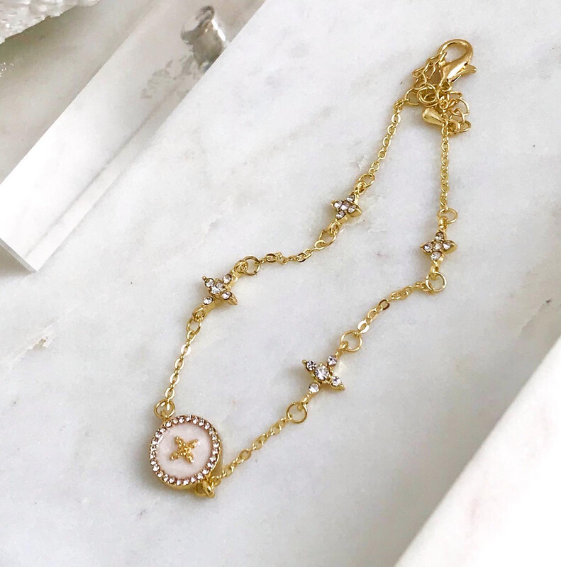 Gold Monogram Clover Bracelet