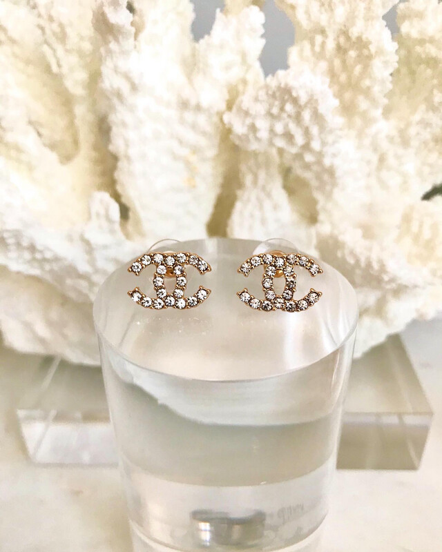 CLEARANCE* Mini Gold Classic Crystal Stud Earrings 1x1.5cm