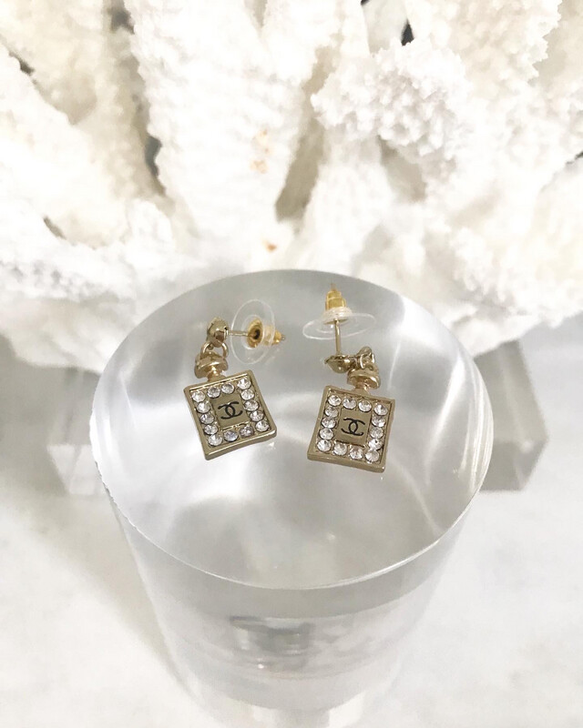 SALE* Mini Gold Plated Classic Parfum Dangle Earrings 1.3x2.3cm