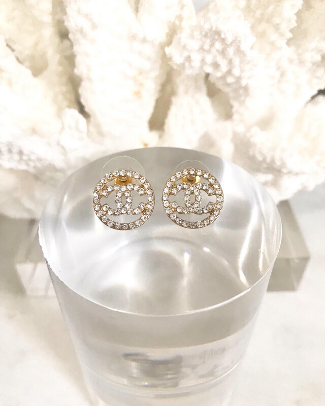 SALE* Gold or Silver Plated Round Classic Crystal Stud Earrings 1.5x1.5cm