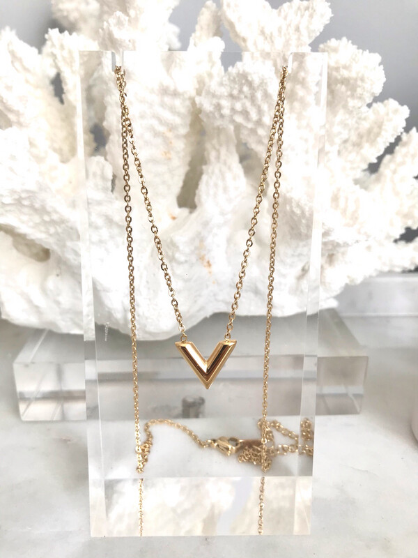 SALE* Gold Plated Stainless Steel Essential V Necklace