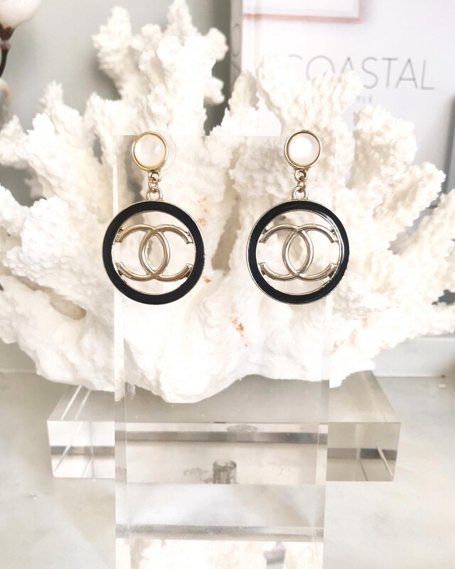 SALE* Gold Plated Classic Pearl Hoop Drop Earrings 2.7x2.7x4cm