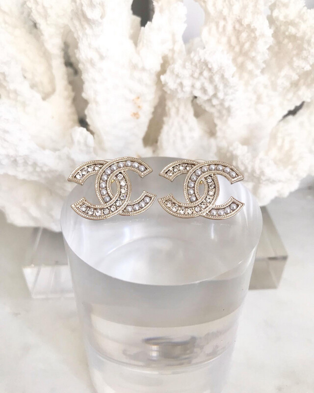 High Quality Champagne Gold 925 Sterling Silver Zirconia Pearls Classic Stud Earrings 1.8x2.5cm