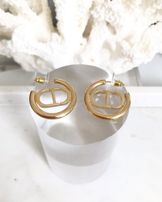 AAA+ Top Quality 18CT Gold Sterling CD Hoop Earrings 2.7x2.7cm