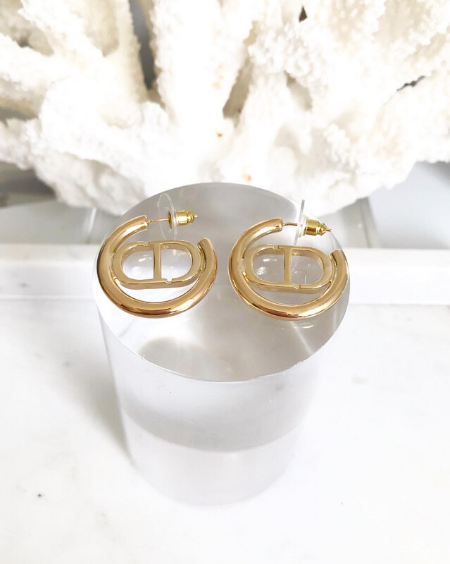 AAA+ Top Quality 18CT Gold Sterling CD Hoop Earrings 2.7x2.7cm