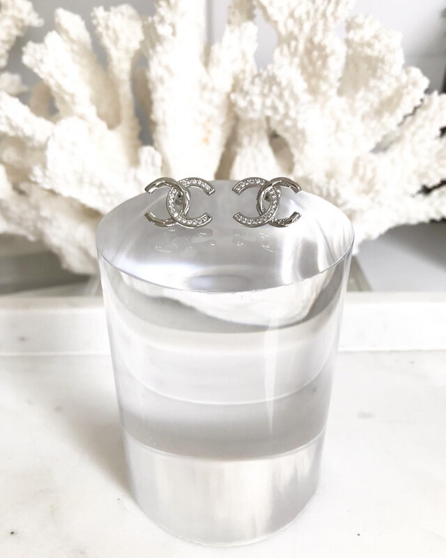 AAA+ Top Quality White Gold Sterling &amp; Cubic Zirconias Classic Stud Earrings 1.2x1.5cm