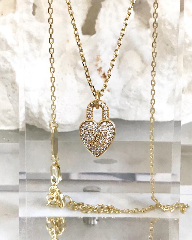 Top Quality 18CT Gold Plated 925 Sterling Classic Heart Pendant Necklace with Hand-filled Cubic Zirconias