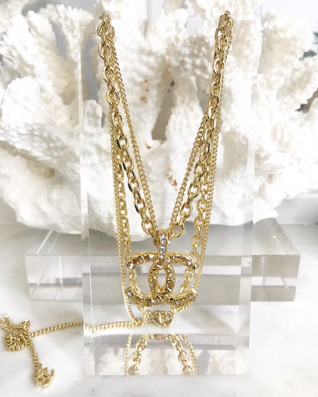 TOP Quality 18CT Gold Plated Stainless Steel Classic Necklace with Zirconias
