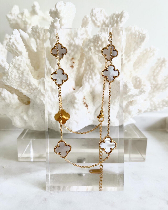 High Quality 18CT Gold Stainless Steel Arpels Multi-Clover Necklace (size adjustable)