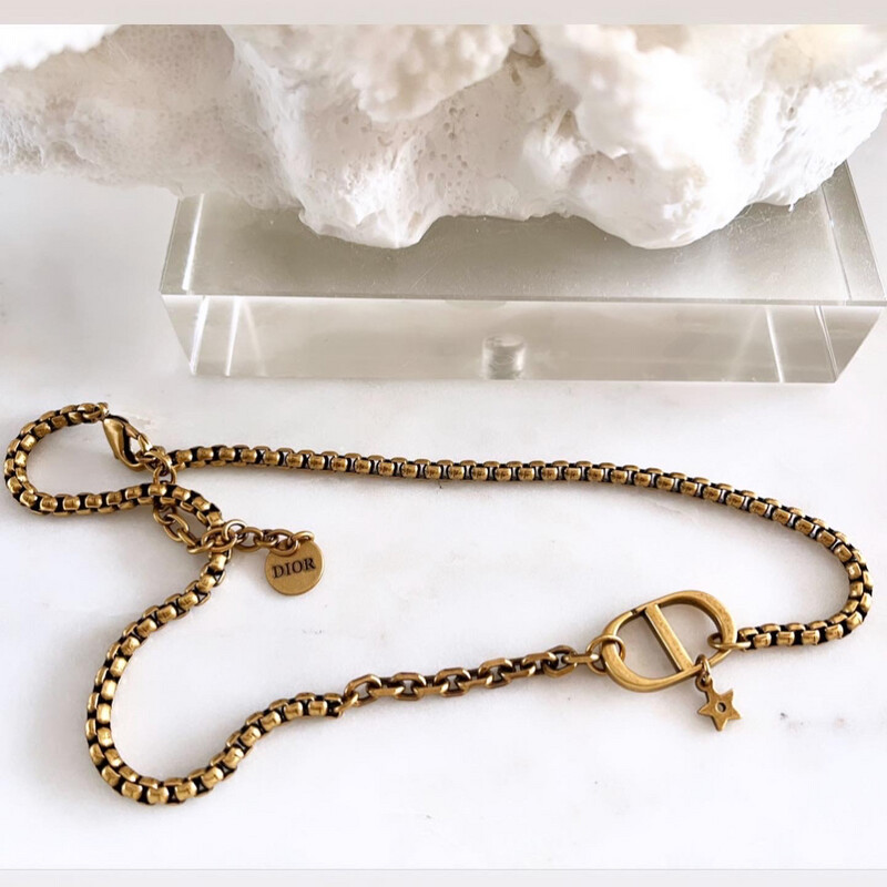 High Quality Surgical Steel Antique Gold CD Tribales Necklace 1.8x18-22cm wearing length