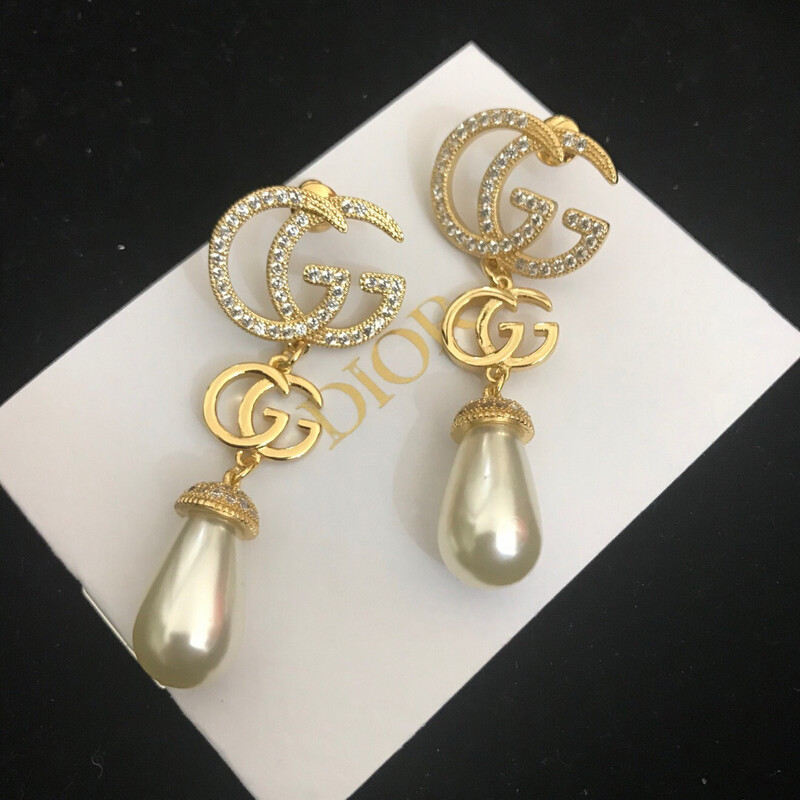 G Diamonds &amp; Pearl Drop Earrings
