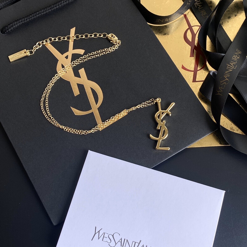 Classic YVES Gold logo necklace