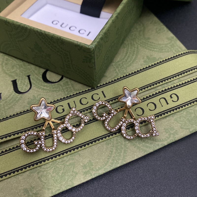 Antique Gold G logo Stud Earrings