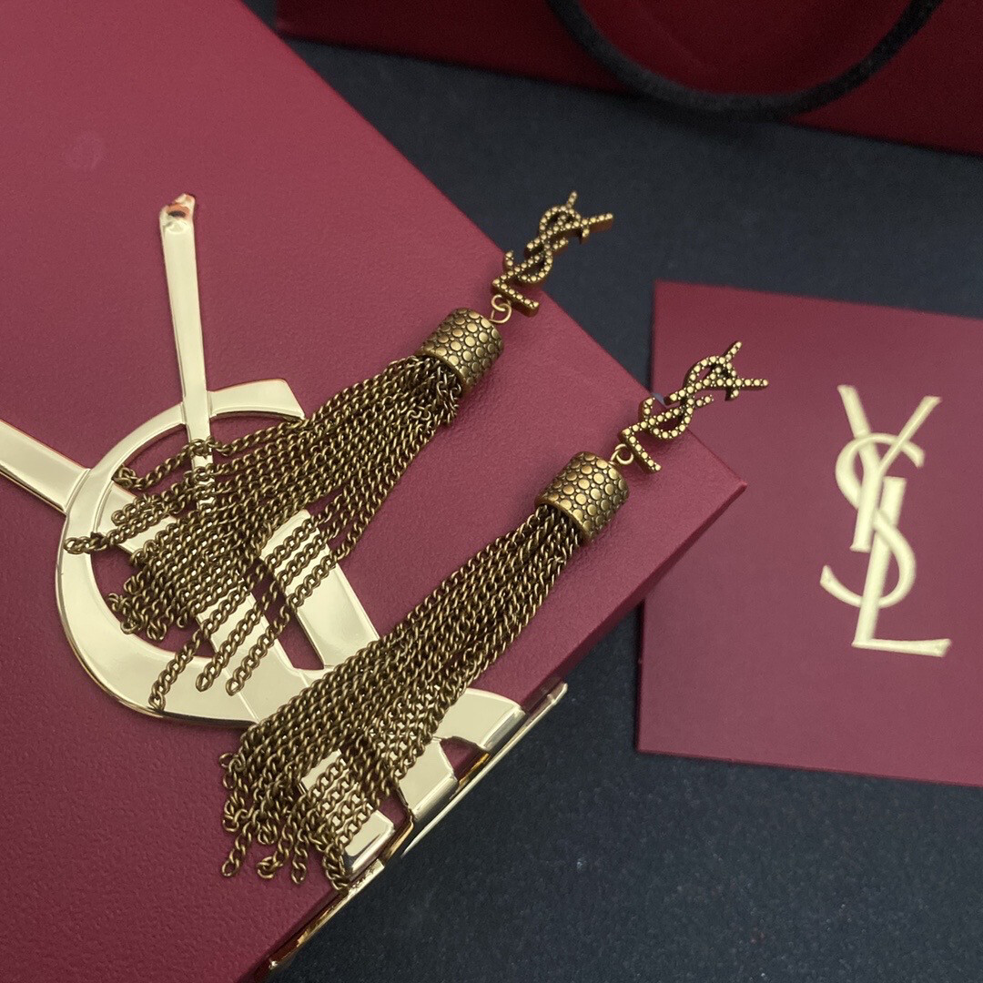 YVES Gold Tassle Earrings