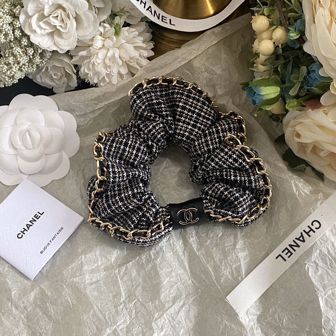 High Quality Tweed C Scrunchies