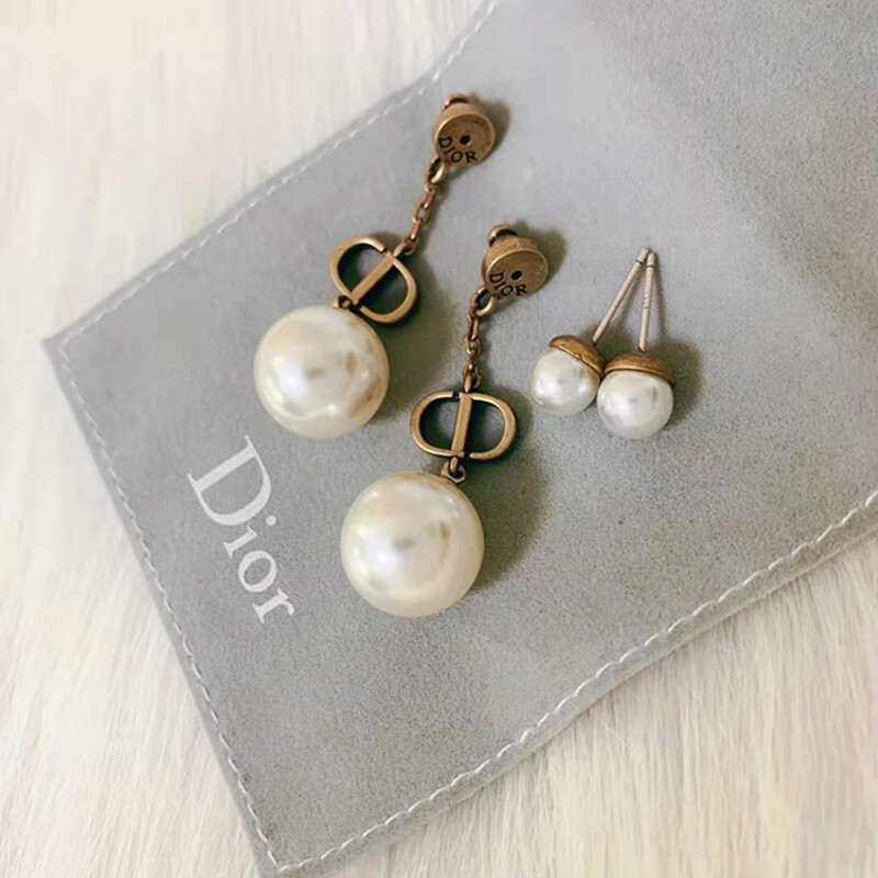 High Quality Surgical Steel Antique Gold CD Tribales Pearl Drop Earrings 1.2x4.2cm