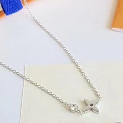 High Quality Silver Stainless Steel Stud Diamond Necklace Size Adjustable