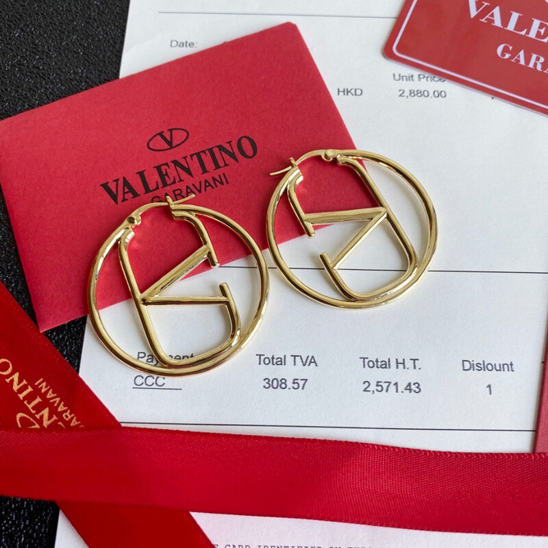 High Quality Gold Stainless Steel Luxury Valentines Hoop Earrings 4x4cm