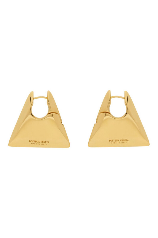High Quality 18CT Gold Bottga Triangle Earrings
