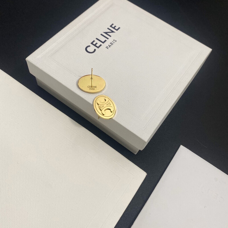 High Quality 18Ct Gold Stainless Steel Triomphe Stud Earrings