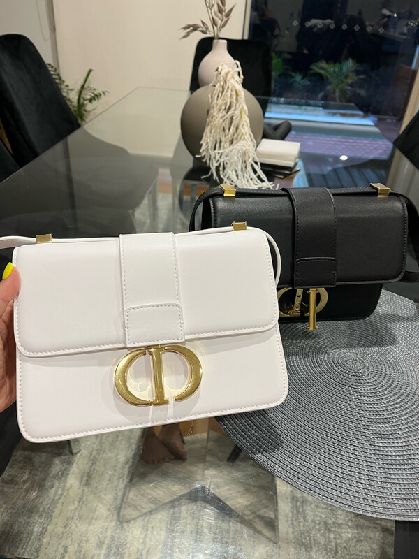 Top Quality White Leather CD Montaigne 30 Bag