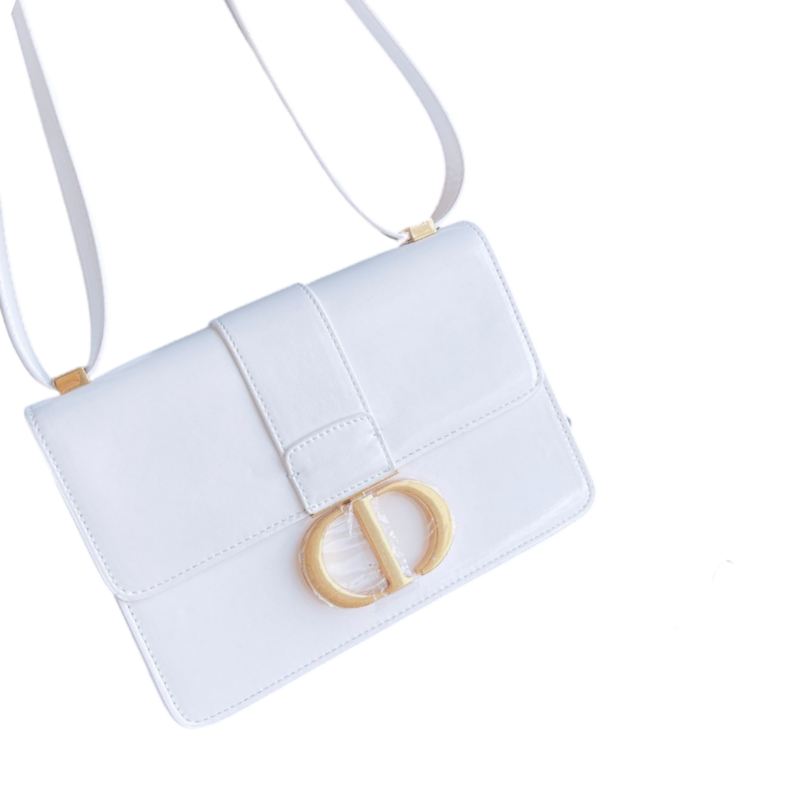 Top Quality White Leather CD Montaigne 30 Bag