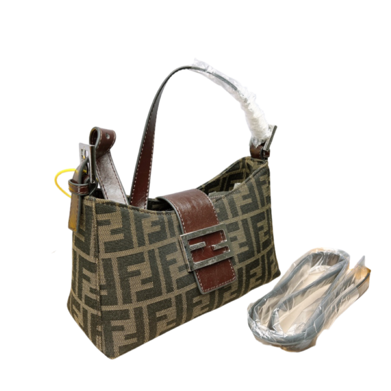 Top Quality Leather &amp; Canvas Vintage Zucca Bag Silver Hardware