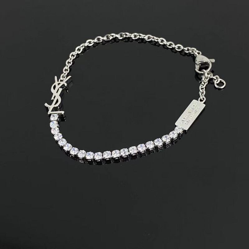 High Quality YVES Silver Diamantés Bracelet