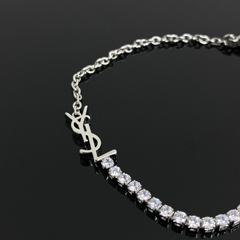 High Quality YVES Silver Diamantés Bracelet