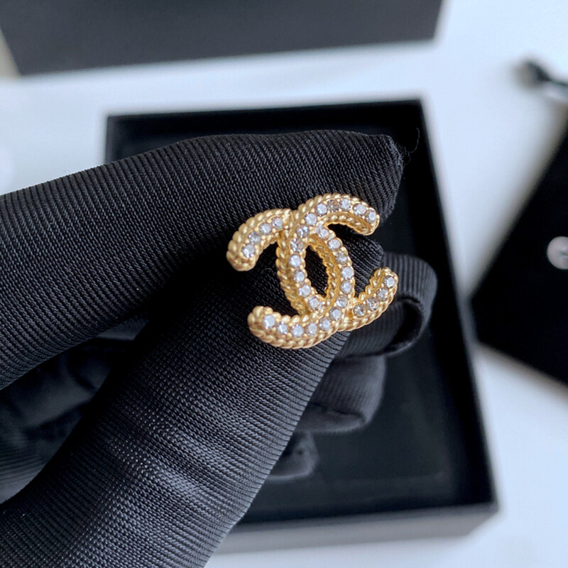 High Quality Champagne Gold 925 Sterling Silver Cubic Zirconia Classic Stud Earrings 1.8x2.2cm