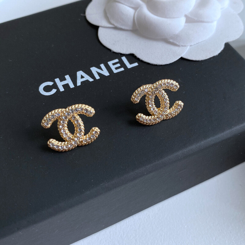 High Quality Champagne Gold 925 Sterling Silver Cubic Zirconia Classic Stud Earrings 1.8x2.2cm