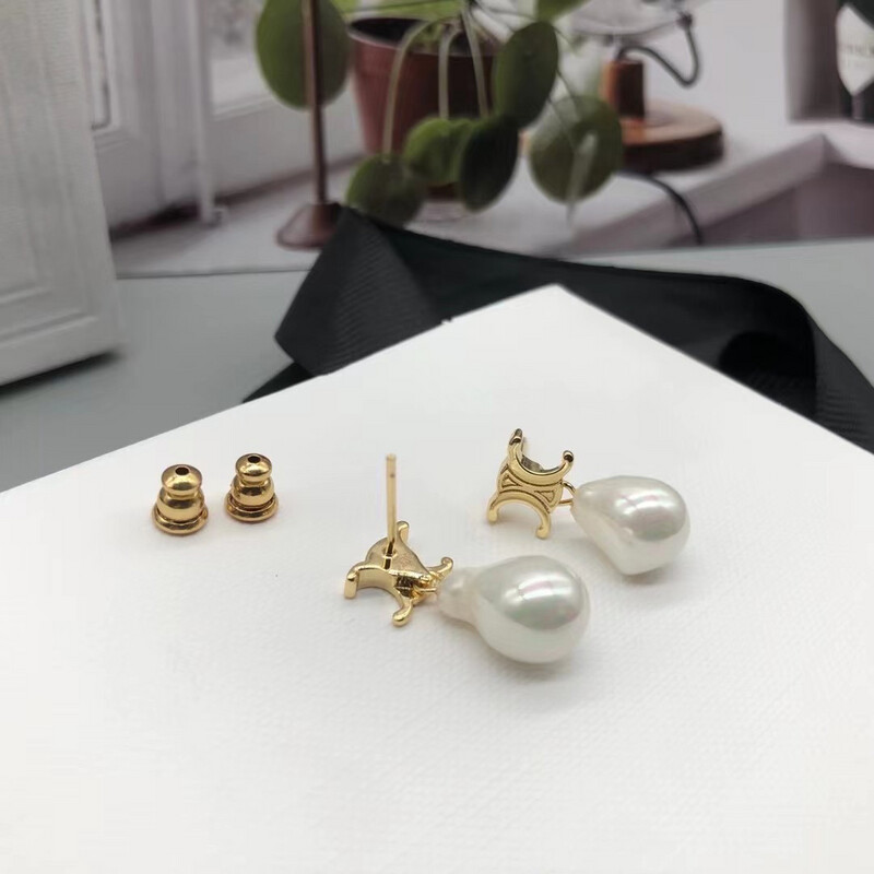 High Quality Baroque Triomphe Pearl Drop Earrings