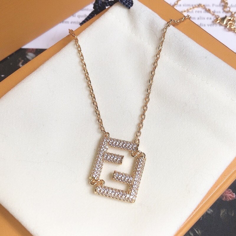 High Quality FF Diamond Gold Necklace