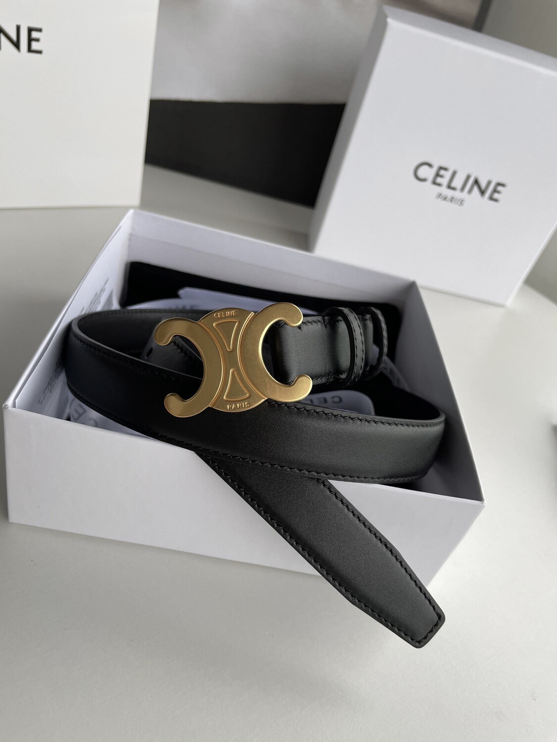 High Quality Genuine Leather Triomphe Belt Size 100cm