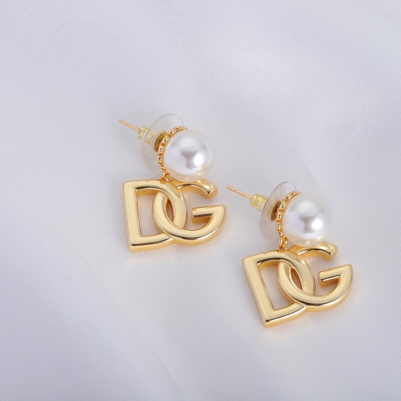High Quality D&amp;G Logo Pearl Drop Earrings 1.5x2x2.5cm