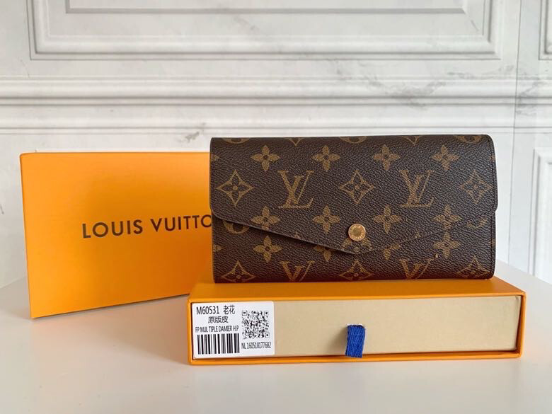 High Quality Canvas Sarah Wallet Brown Monogram