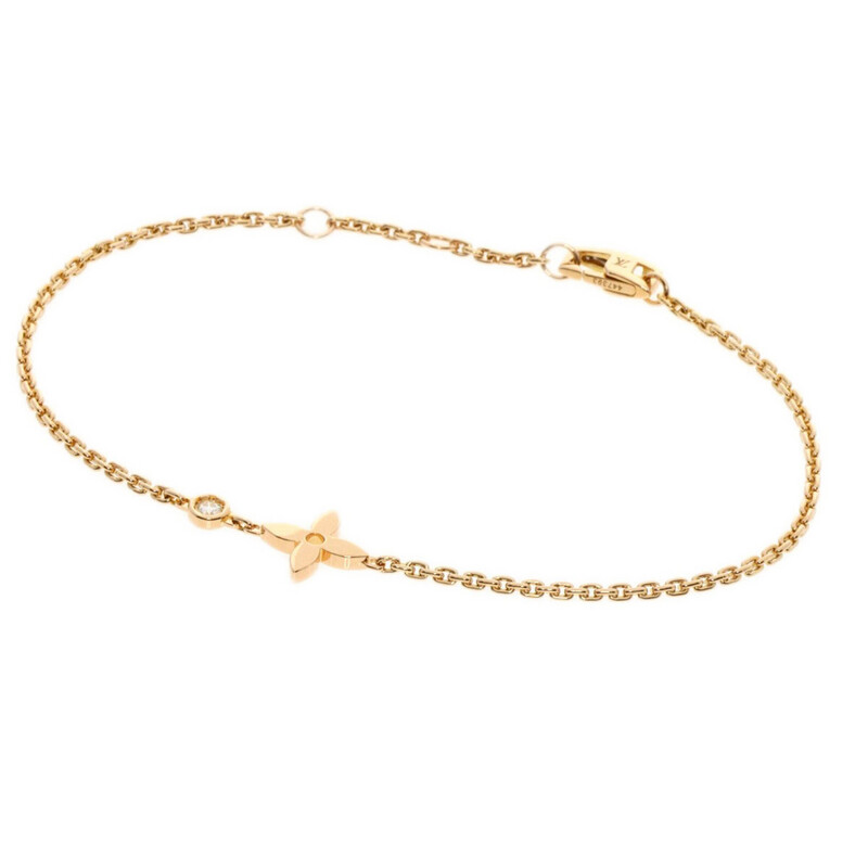 High Quality Pendentif Motive Monogram 18CT Gold or Silver Stainless Steel Stud Diamond Bracelet Size Adjustable